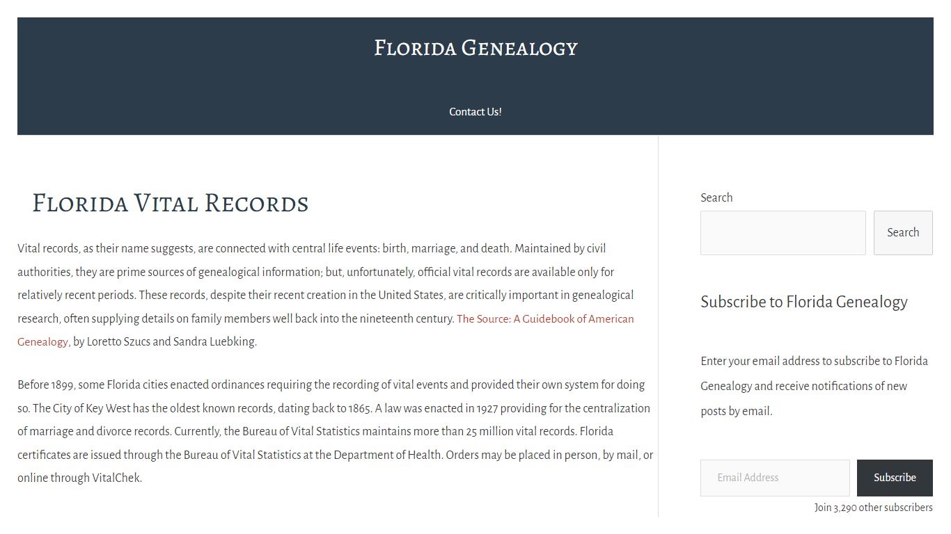 Florida Vital Records — Florida Genealogy